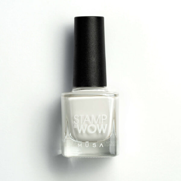 Flacon de Stamp & Wow de couleur blanche, de la gamme Stamping Polish de MUSA Nails France