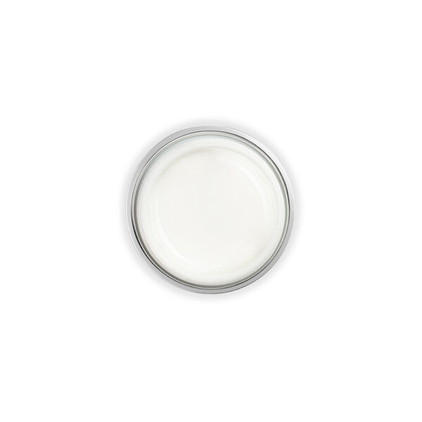 Photo de pot de gel ouvert l'ultra white utilisé pour faire des french sur les ongles de la marque musa nails