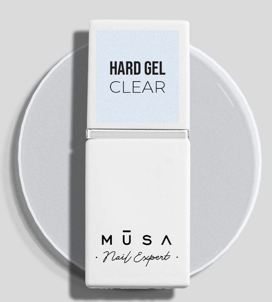 Photo de la hard gel clear in the bottle, transparente idéal pour faire des incrustations.