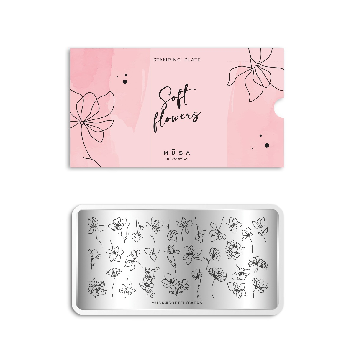 Photo de la plaque stamping Soft Flowers