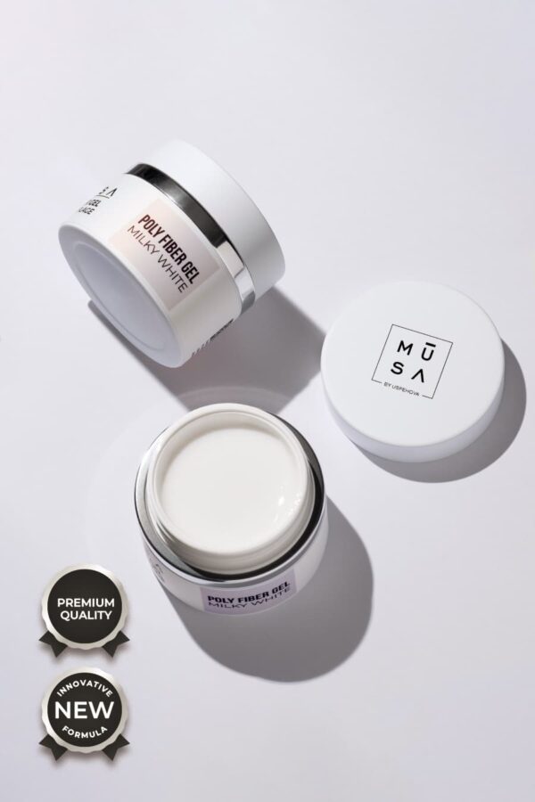 Photo gel de construction Poly Fiber Milky White