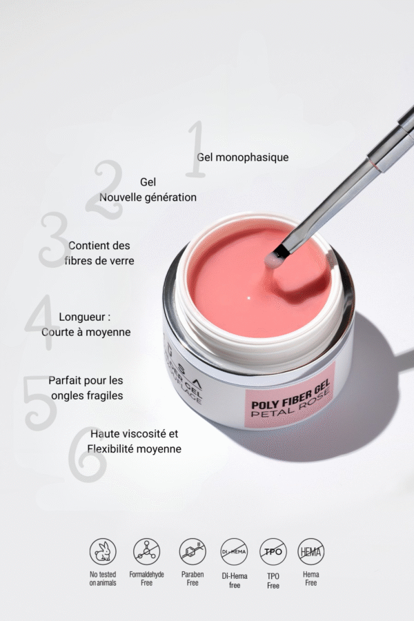 photo du poly fiber gel petal rose