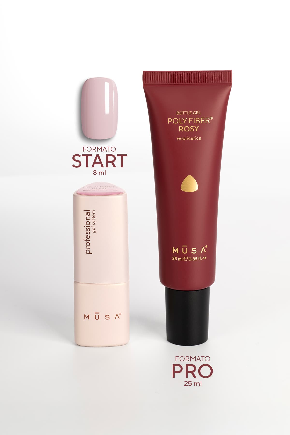 Photo du gel poly fiber rosy et sa recharge