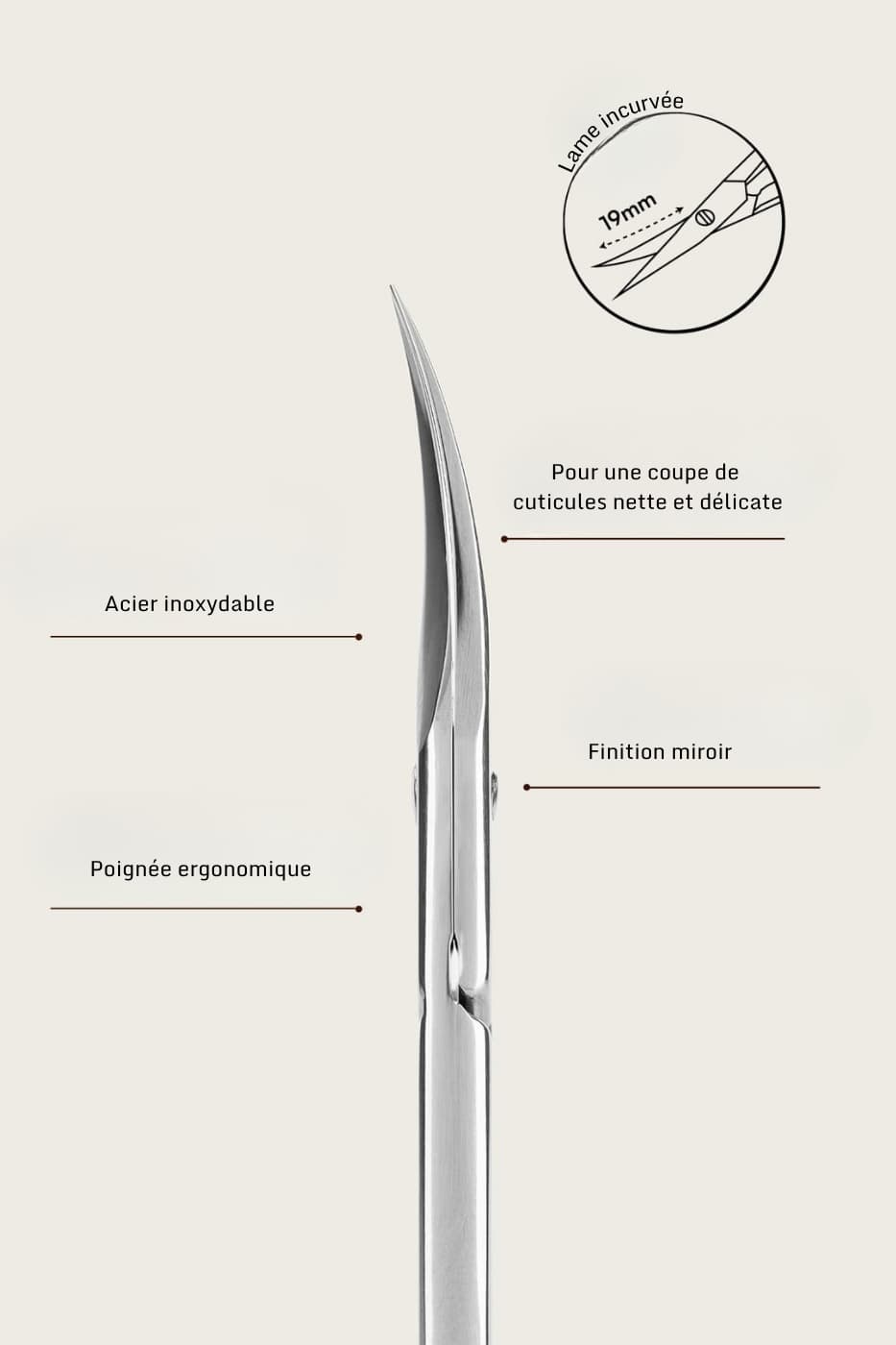 Ciseaux à cuticules Comfort 19/0