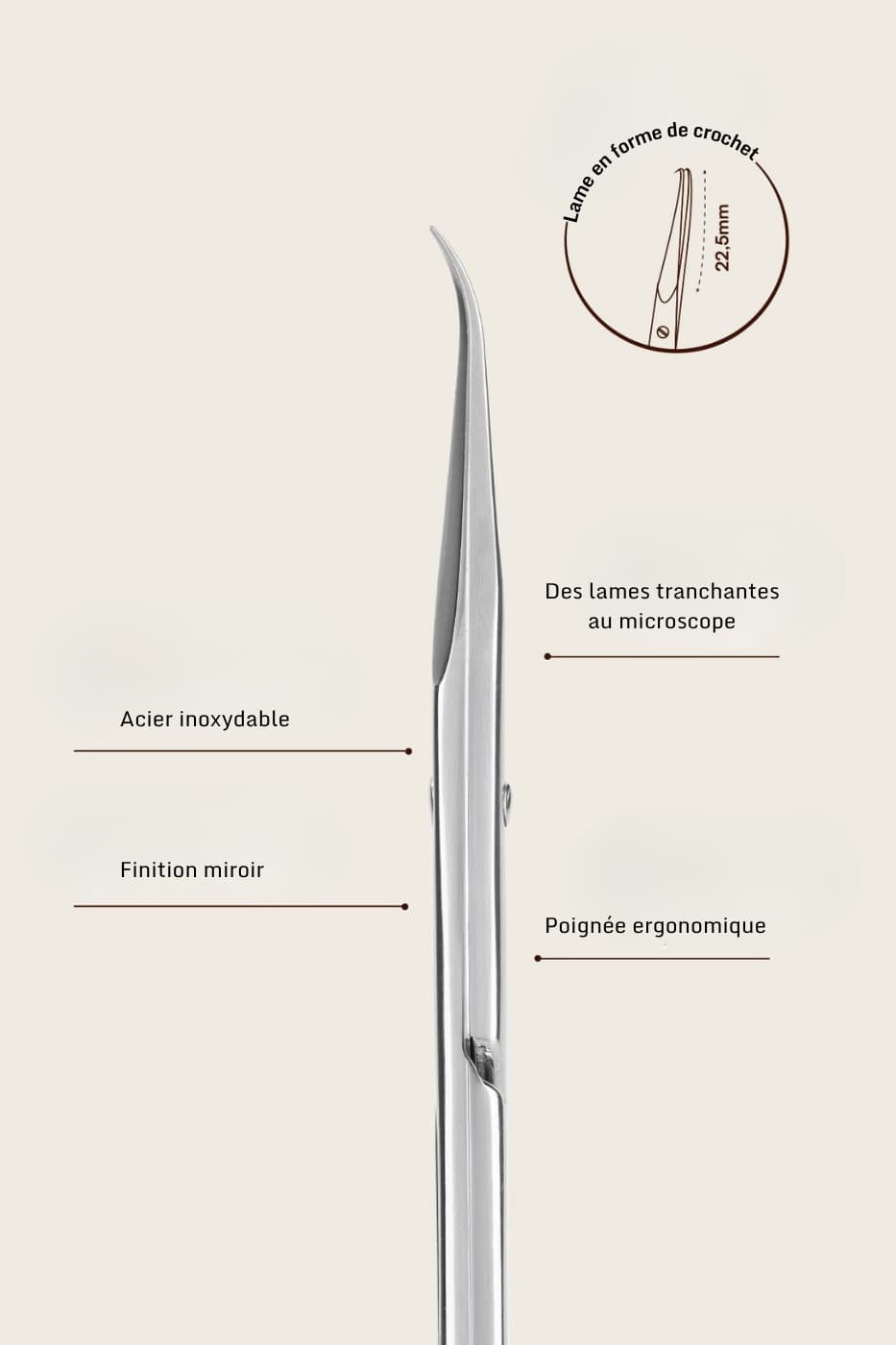 Ciseaux à cuticules Premium 22/5